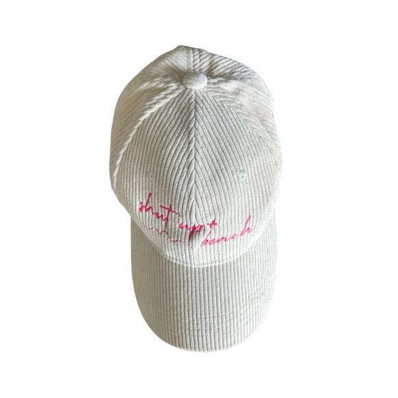 Boyce Corduroy Baseball Cap “Shut Up + Beach” Embroidered Pink Script Adjustable - Picture 4 of 7